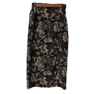 Vintage Gloria Vanderbilt 90s Floral Botanical Wrap Maxi Skirt